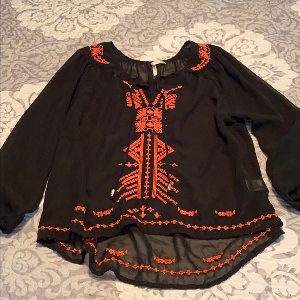 Black sheer blouse